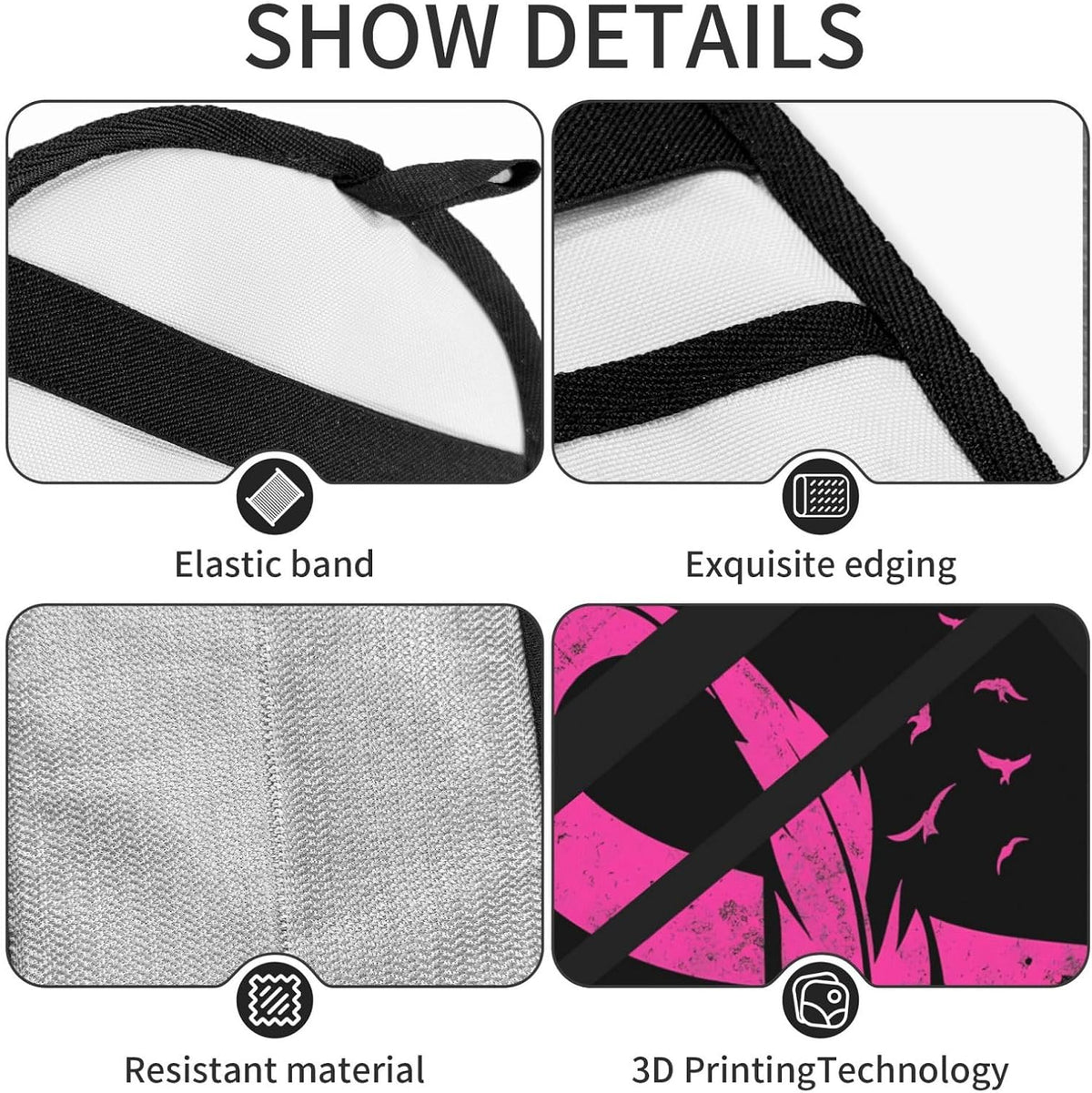 Breast Cancer Awareness Pink Ribbon Feather Pet Hair Removal Glove Dogs Hair Remover Glove Cats Fur Removal Tool with Hanging Loop for Couch 6.7X9.5 in