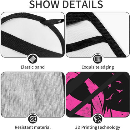 Breast Cancer Awareness Pink Ribbon Feather Pet Hair Removal Glove Dogs Hair Remover Glove Cats Fur Removal Tool with Hanging Loop for Couch 6.7X9.5 in