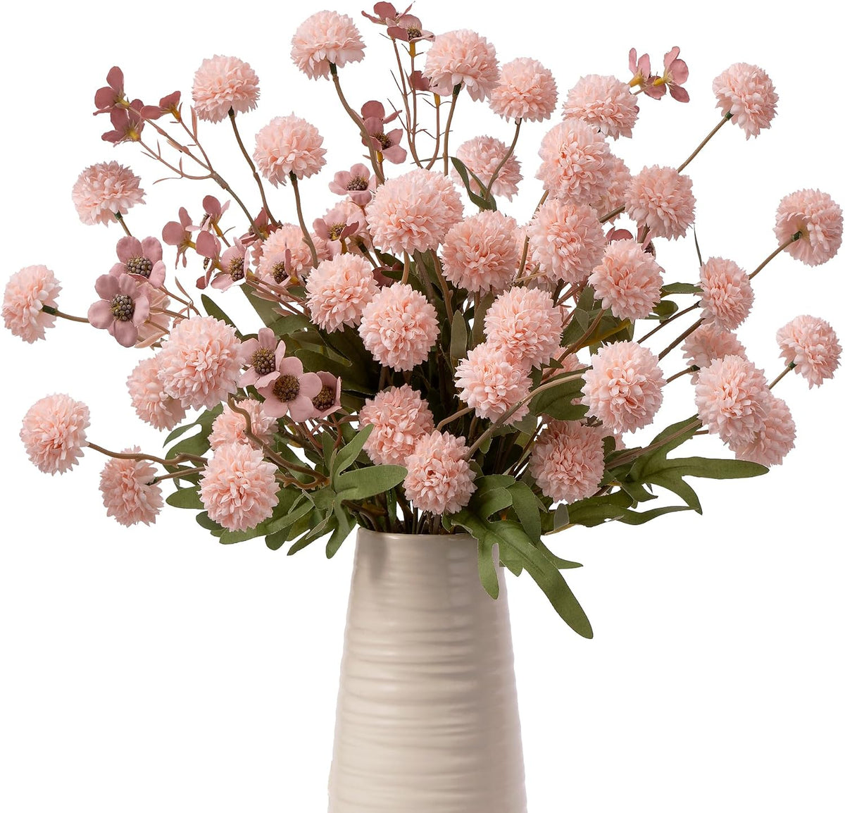 8PCS Pink Fake Flowers Artificial Chrysanthemum Faux Mums Matching 2PCS Rose Red Daisy Faux Flowers for Vase Fall Long Stems Flower Silk Flower for Home Decor Wedding Decor (20.5In,No Vase)