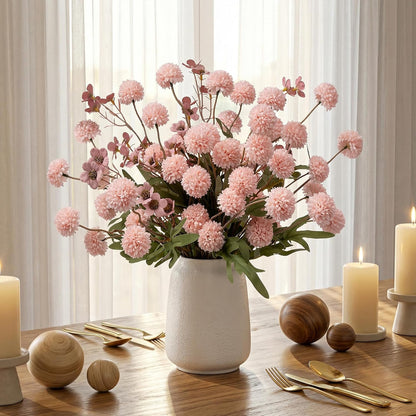 8PCS Pink Fake Flowers Artificial Chrysanthemum Faux Mums Matching 2PCS Rose Red Daisy Faux Flowers for Vase Fall Long Stems Flower Silk Flower for Home Decor Wedding Decor (20.5In,No Vase)