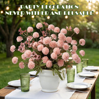 8PCS Pink Fake Flowers Artificial Chrysanthemum Faux Mums Matching 2PCS Rose Red Daisy Faux Flowers for Vase Fall Long Stems Flower Silk Flower for Home Decor Wedding Decor (20.5In,No Vase)
