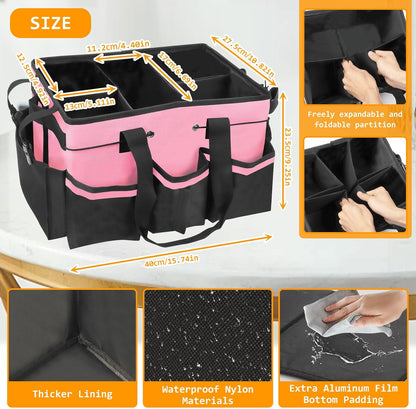 Cleaning Bags for Housekeepers, Cleaning Supply Caddy Under Sink (Pink)