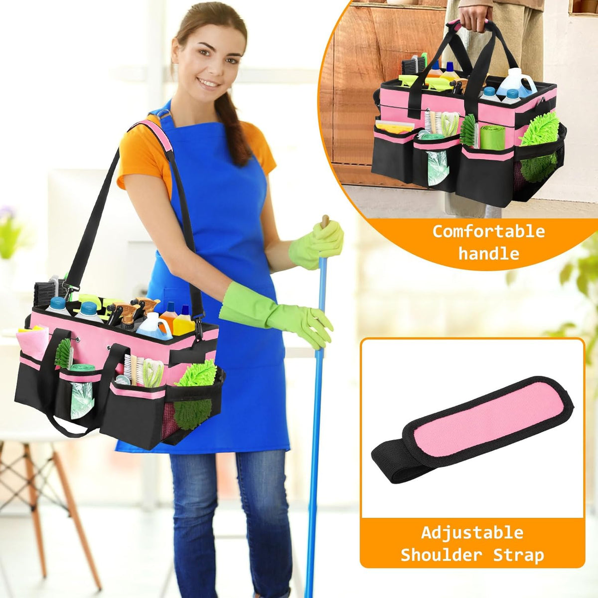 Cleaning Bags for Housekeepers, Cleaning Supply Caddy Under Sink (Pink)