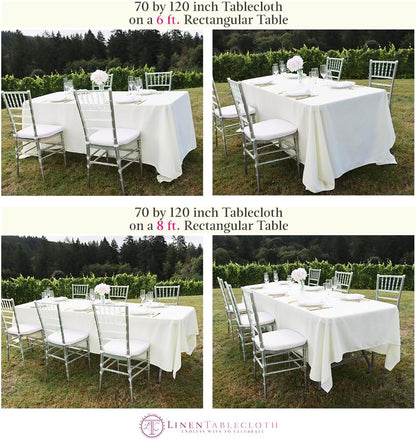 LinenTablecloth 70 X 120 in. Rectangular Polyester Tablecloth Peach