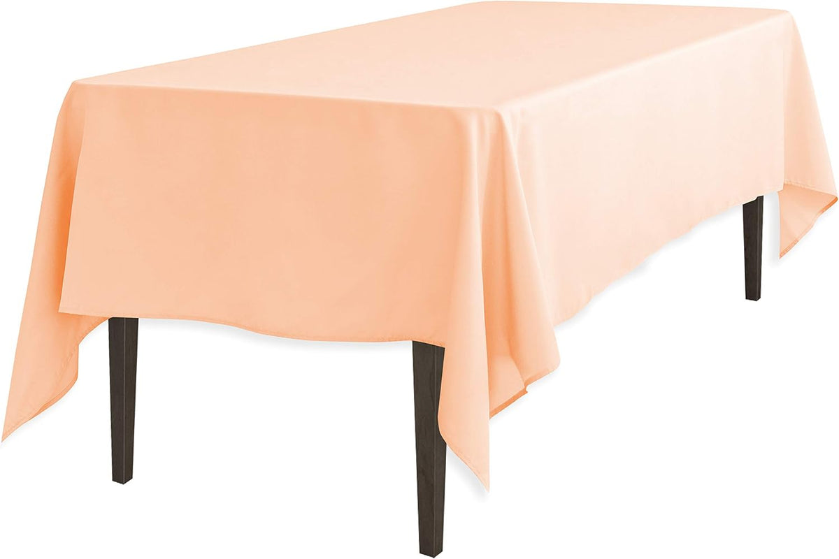 LinenTablecloth 70 X 120 in. Rectangular Polyester Tablecloth Peach