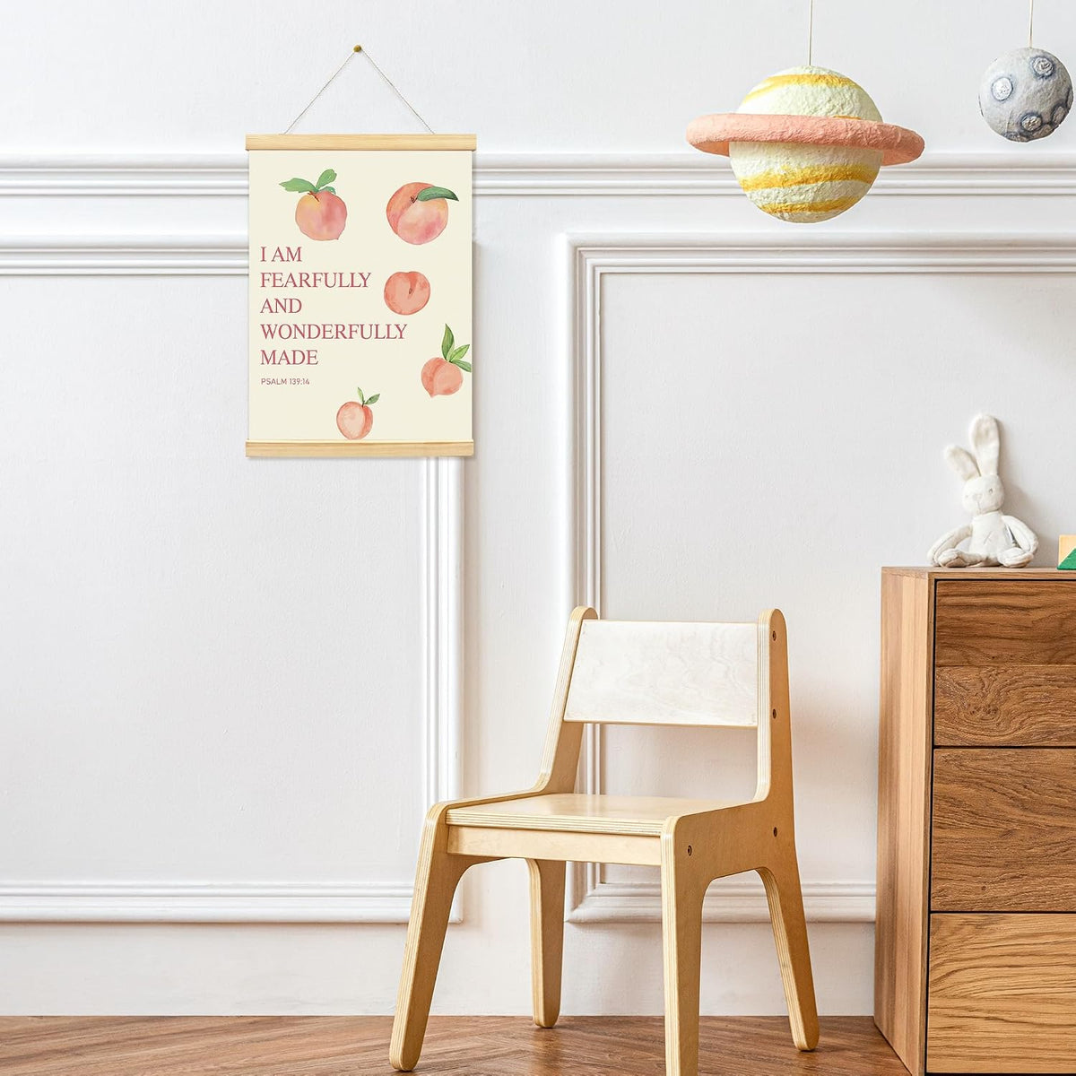 Pink Peach Cute Fruits Wall Art Decor Posters, Coquette Pink Peach Christian Room Bathroom Bedroom Dorm Wall Art Decor Aesthetic for College Teen Girls Gifts, Inspirational Bible Verses Wall Decor, Canvas Hanging Poster Framed 12x16 Inch