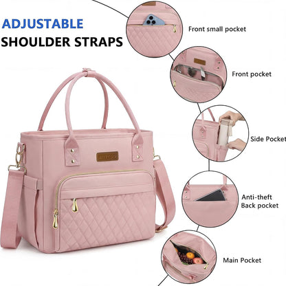 Insulated Lunch Bag Women, Large Tote Lunch Box for Work, 18L