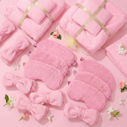 24 Pcs Girls Sleepover Spa Kit Slumber Bachelorette Party,Pink
