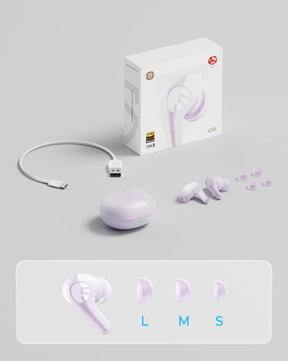 C30 Wireless Earbuds Noise Cancelling Headphones,Pink