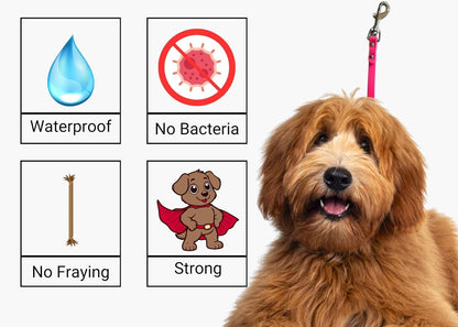 Xylo Loops - Professional Grooming Loop – Waterproof, Slip-Resistant, Heavy-Duty, Adjustable Dog Grooming Restraint for Small & Large Pets 16mm Wide (Hot Pink, 18")
