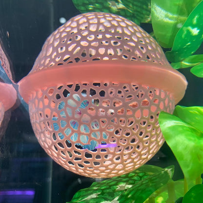 2pcs Pink Floating Betta Hammock for Aquarium,Betta Resting spot and Hide cave,Betta Fish Tank Decor Toy,Fish Feeder Ring,Shrimp Log Bed for Aquarium Accessories(Pink, 1pcs Big and 1pcs Small)
