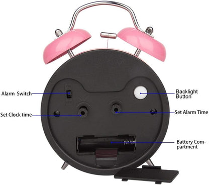 4 Inches Twin Bell Loud Alarm Clock for Heavy Sleepers