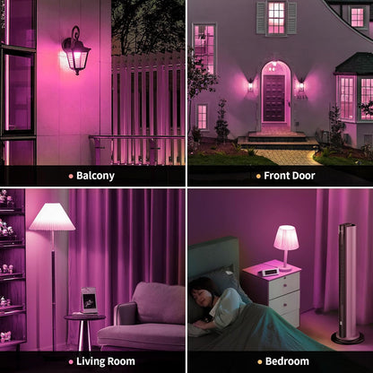 LED Pink Light Bulbs for Outdoor Indoor, 9W(60W Equivalent) E26 Base Pink Bulb for Christmas, Halloween,Wedding,Party,Bar,Porch,Holiday Lighting,Home Decor, 2-Pack