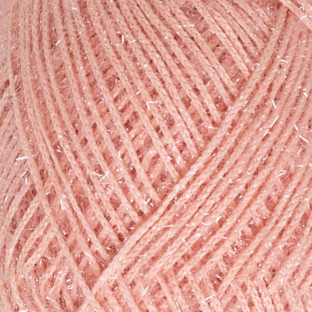 1 Skein Silver, Metallic Sparkle Yarn for Knitting, Crochet, 100 Grams (3.5 oz), 195 Meters (213 Yards),%70 Micro Polyester%30 Metallic Glitter, Sheen Yarn, Powder Pink - RS0040