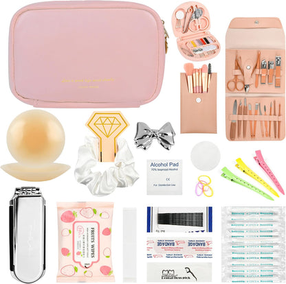 Bridal Emergency Kit for Wedding Day for Bride Weddings Ultimate Set with 36 Pcs Essentials Items for Brides | Ideal W-edding Day & Daily Use Pink