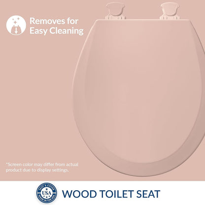 500EC 063 Toilet Seat with Easy Clean & Change Hinges, 1 Pack Round, Venetian Pink