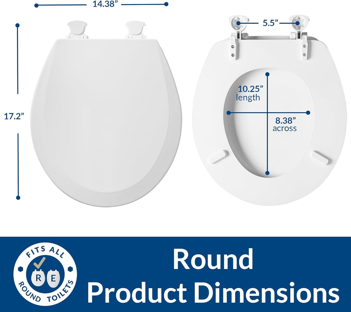 500EC 063 Toilet Seat with Easy Clean & Change Hinges, 1 Pack Round, Venetian Pink