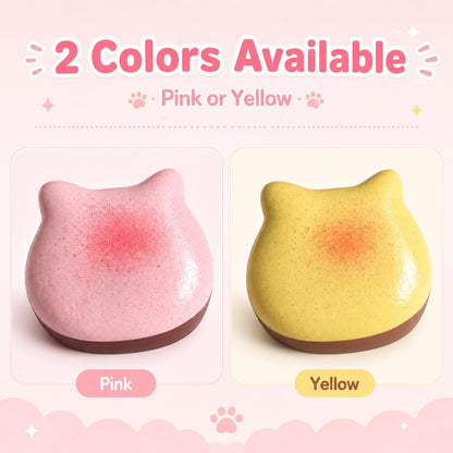 Cute Cat Sticky Bread Squishy Fidget Toys,Slow Rising Squeeze Toy,Realistic Food Moist and Soft for Stress Relief, Hand Exercise, Desk Play, Party Favors Gifts (Pink)
