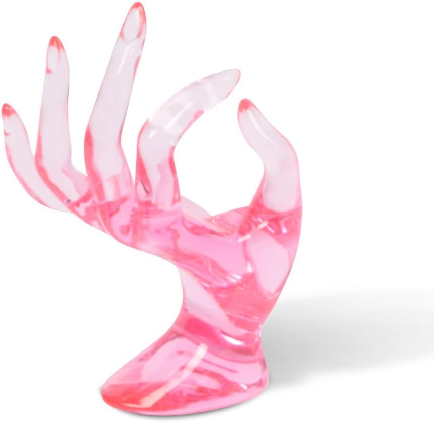 Pink Hand Stand Displays Rings Bracelets Watches & Chains