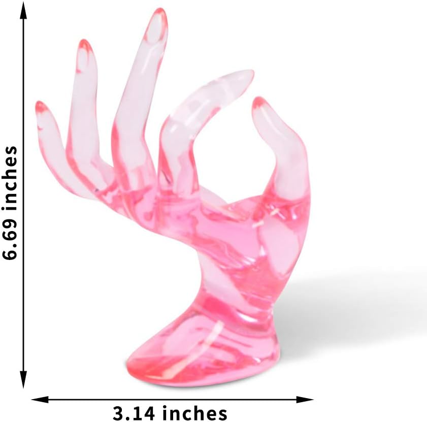 Pink Hand Stand Displays Rings Bracelets Watches & Chains