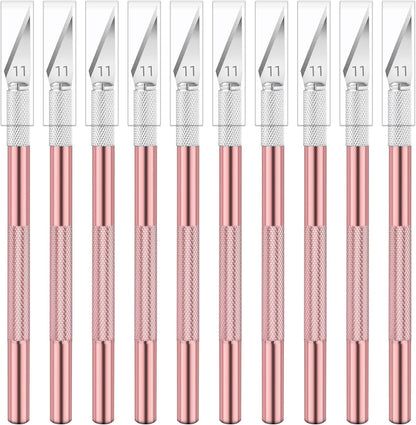 10 Pack Exacto Knives, Craft Knife Exacto Blades for Cutting (Pink)