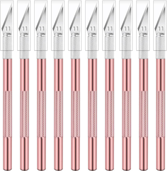 10 Pack Exacto Knives, Craft Knife Exacto Blades for Cutting (Pink)