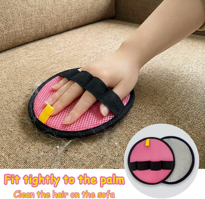 Pet Hair Removal Glove,Circular Reusable Grooming Gloves,2Pack,Pink
