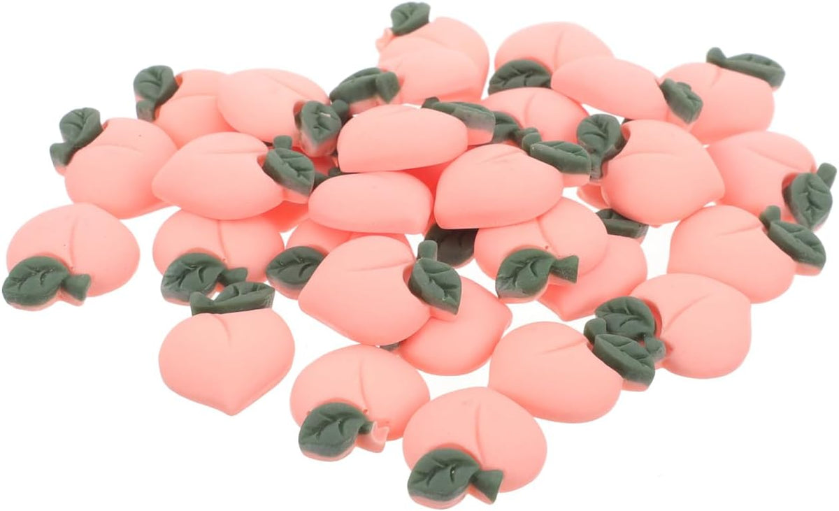 30pcs Diy Material Accessories Peach Mini Accessories Handset Pendant Resin Fruit Pendants Peaches Embellishments for DIY Craft Accessory