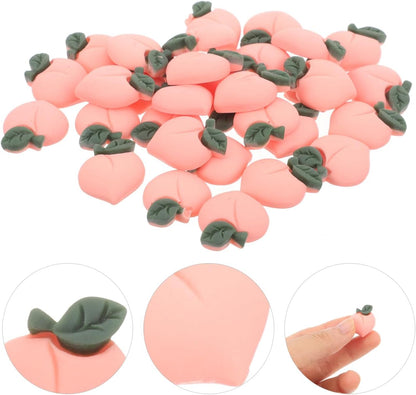 30pcs Diy Material Accessories Peach Mini Accessories Handset Pendant Resin Fruit Pendants Peaches Embellishments for DIY Craft Accessory