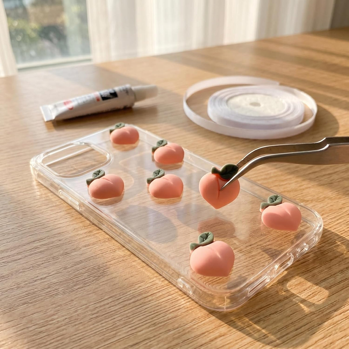 30pcs Diy Material Accessories Peach Mini Accessories Handset Pendant Resin Fruit Pendants Peaches Embellishments for DIY Craft Accessory