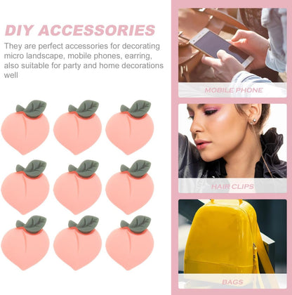 30pcs Diy Material Accessories Peach Mini Accessories Handset Pendant Resin Fruit Pendants Peaches Embellishments for DIY Craft Accessory