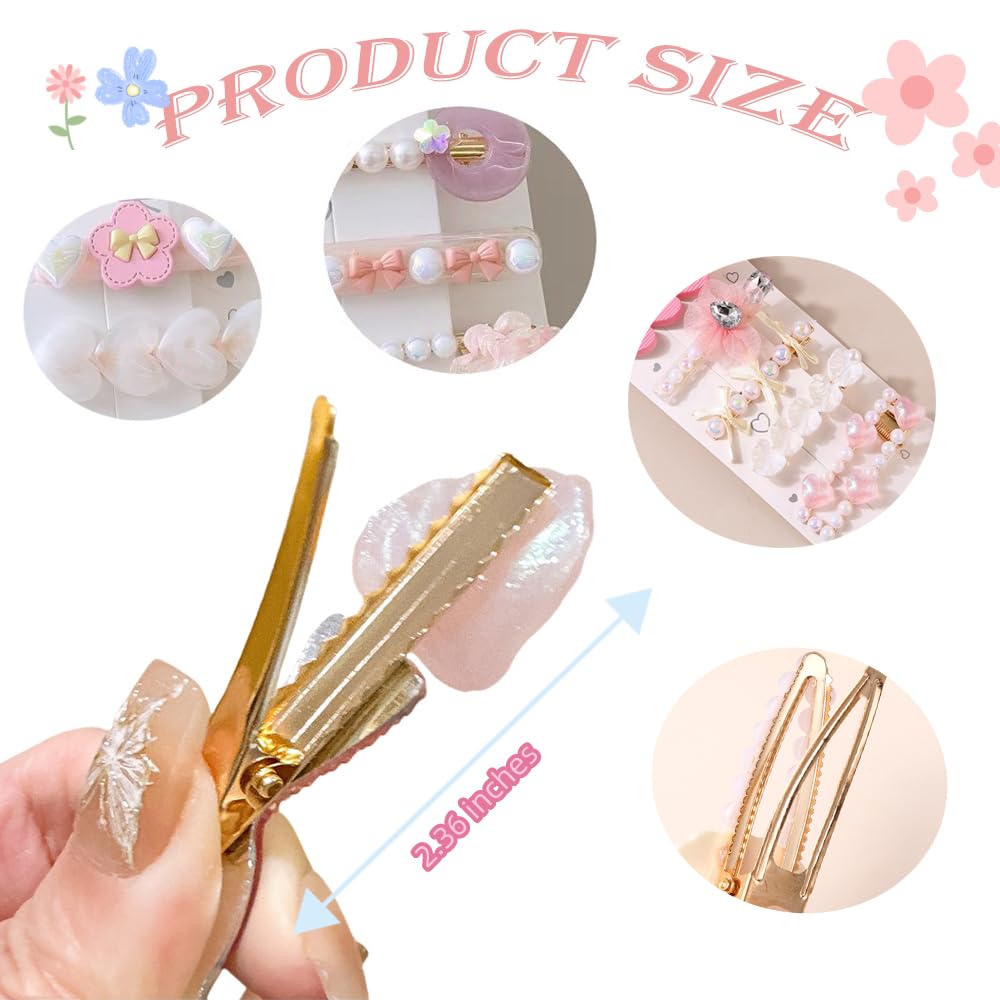 3 pack Hair Clips for Girl and Women 2.36 inch Fashion Hair Clips Set Pearl Acrylic Resin Hair Accessories for Thick Hair