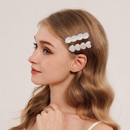 3 pack Hair Clips for Girl and Women 2.36 inch Fashion Hair Clips Set Pearl Acrylic Resin Hair Accessories for Thick Hair