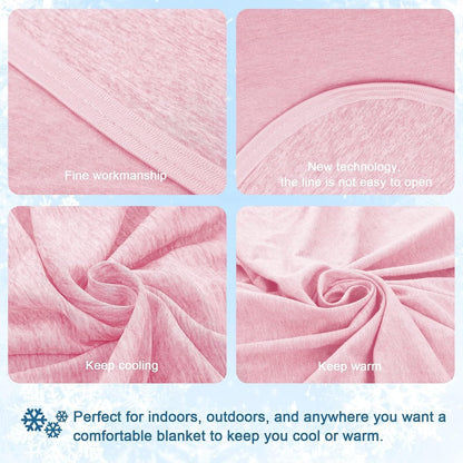 Cooling Blanket for Hot Sleepers Lightweight Summer Cold Thin Blankets for Sleeping, Hot Flashes Night Sweats, Soft Blanket for Bed, Twin Size, Pink