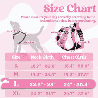 Dog Harness for Large, Updated Easy On & Off with 3 Buckles