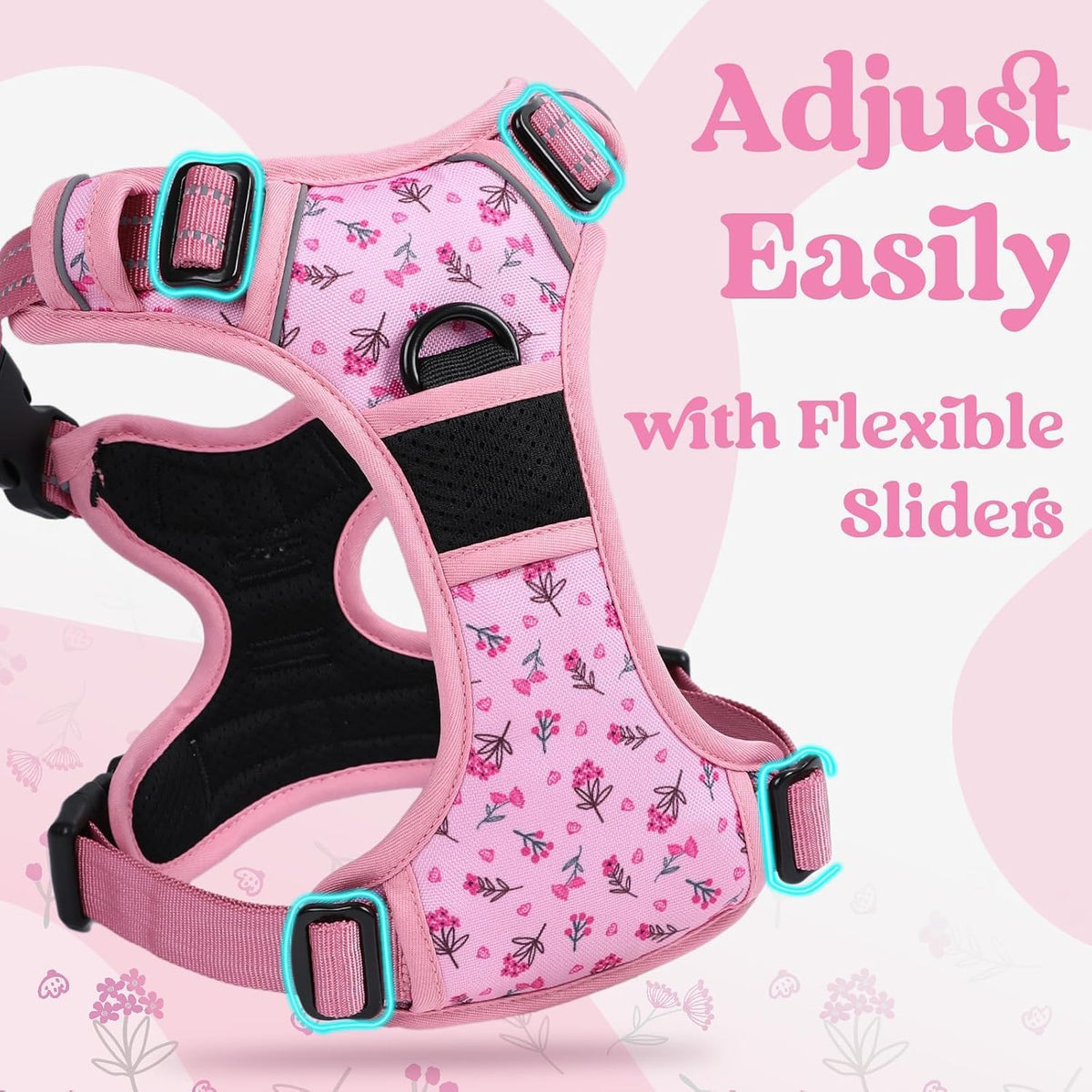 Dog Harness for Large, Updated Easy On & Off with 3 Buckles
