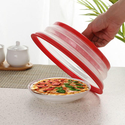 Collapsible Microwave Splatter Cover, 10.5 Inch, Dishwasher-safe, Microwave Plate Cover With Steam Vent，BPA-Free Silicone & Plastic (Light pink)