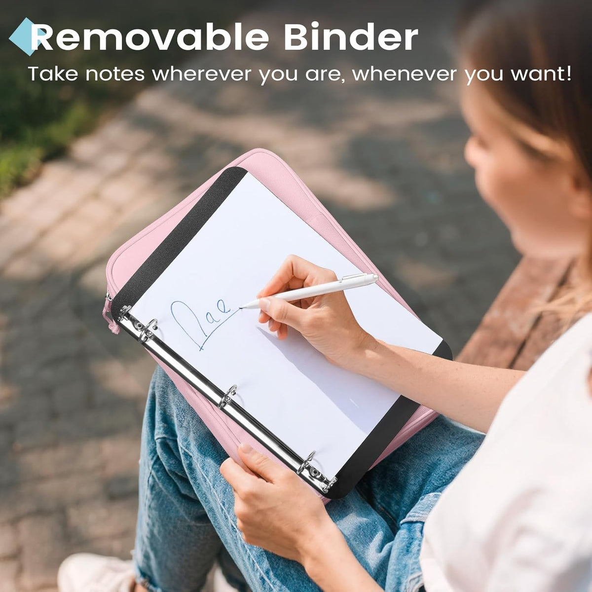 Zipper Binder Bag, 1 Inch Binders 3 Ring O-Ring, 5-Tab Divider Folder