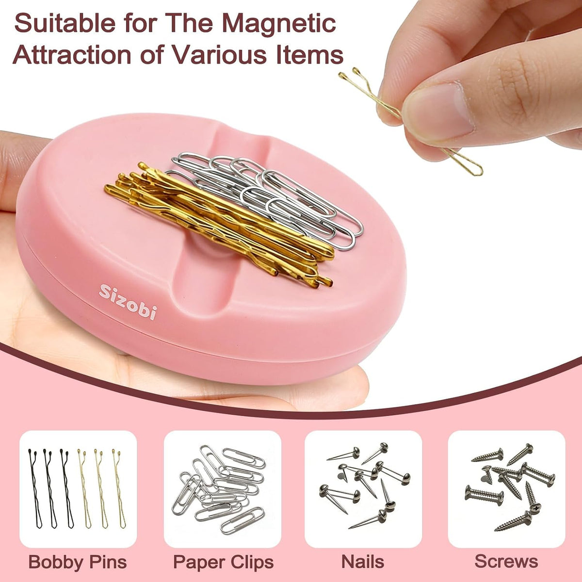 Magnetic Bobby Pin Holder,Magnetic Pin Cushions for Sewing