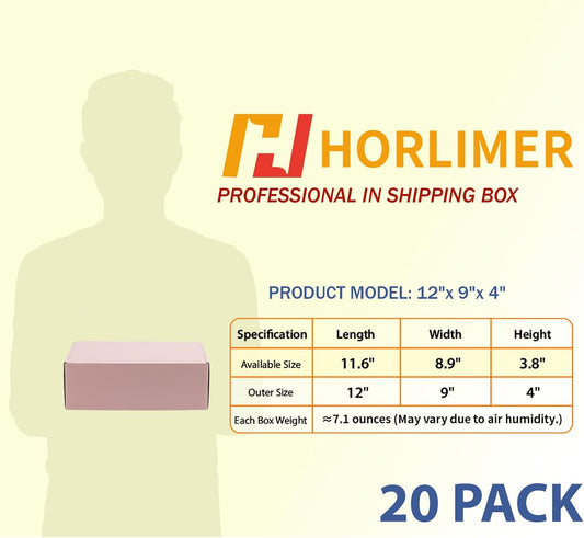 12x9x4 inches Shipping Boxes Set of 20, Pink Medium Corrugated Cardboard Gift Mailer Box