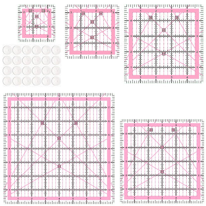 Quilting Rulers(2.5",3.5", 5", 6", 8"),5 Square Ruler Quilting Templates