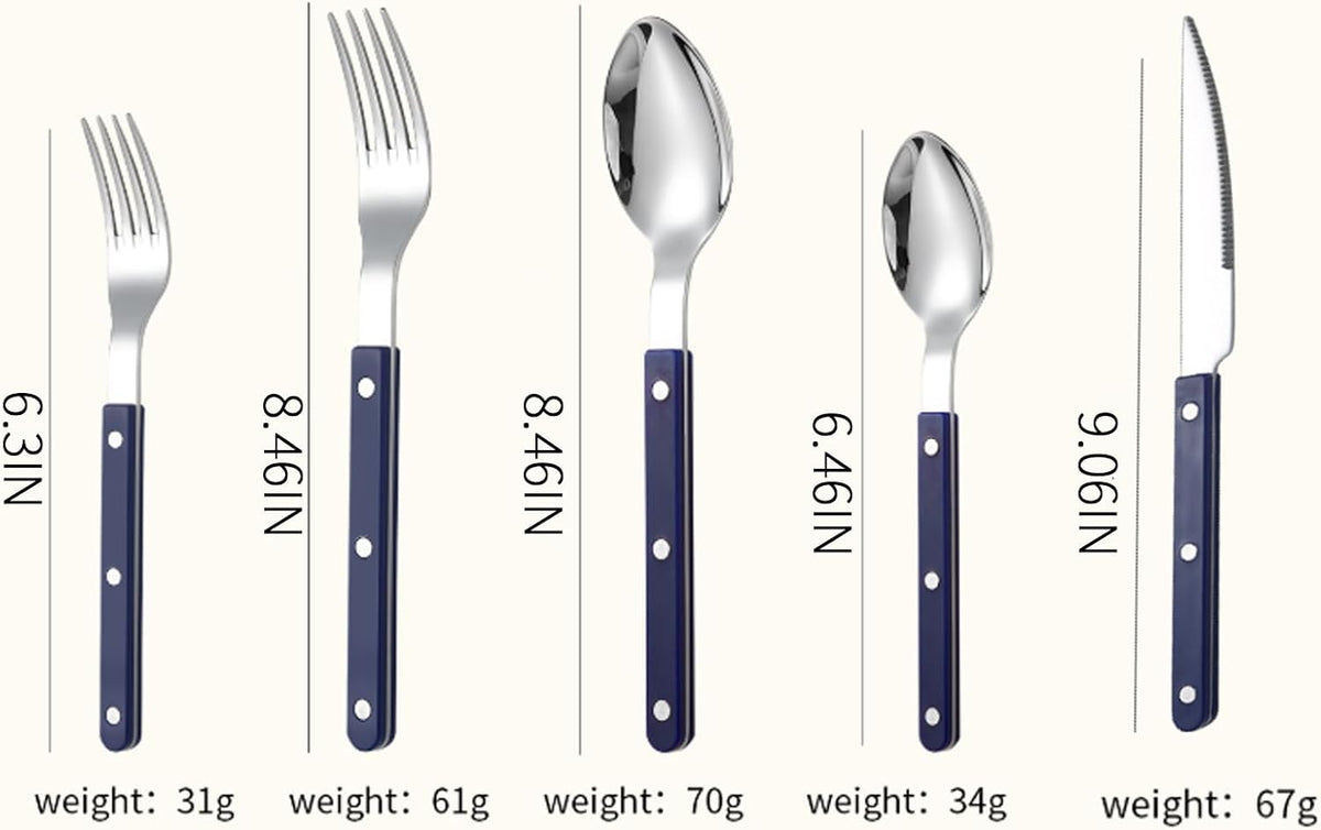5-piece stainless steel tableware set includes a steak knife, fork and spoon. It is suitable for family dining room gatherings and can be washed in a dishwasher (5, pink)
