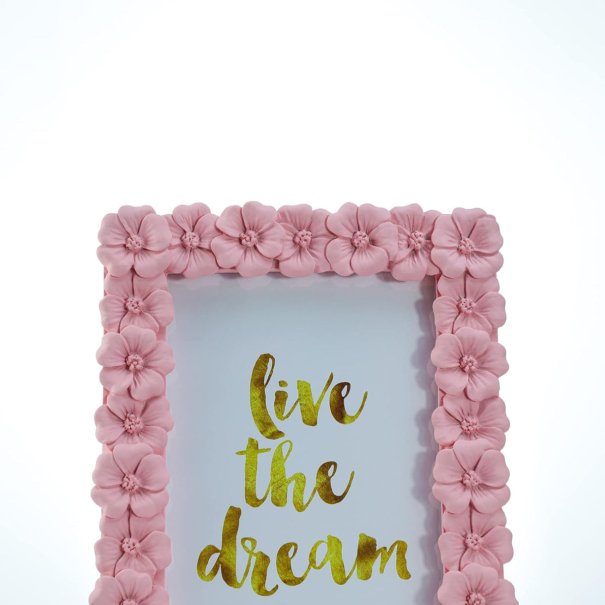 4 X 6 Inches Beautiful Pink Flower Shape Resin Card Photo Frame Picture Frame for Desktop Table Top Display