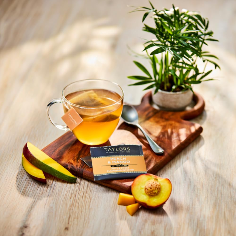 Peach & Mango, Herbal Tea, Individually Wrapped Teabags, 20 Count (Pack of 6), Juicy, Smooth, and Subtly Sweet, Caffeine-Free, Enjoy Hot or Iced, 120 Teabags Total