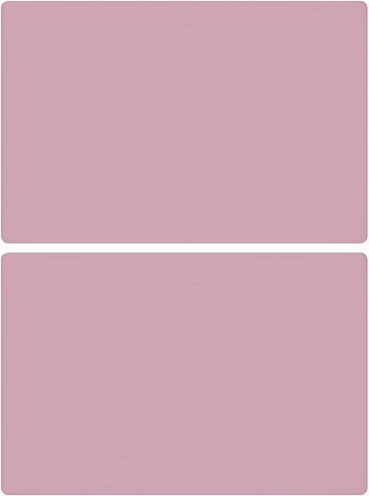 23.6'' by 15.7''Flexible Silicone Placemat Non Slip Waterproof Heat Resistant Dinner Table Mat (Light Pink-2 Pcs)