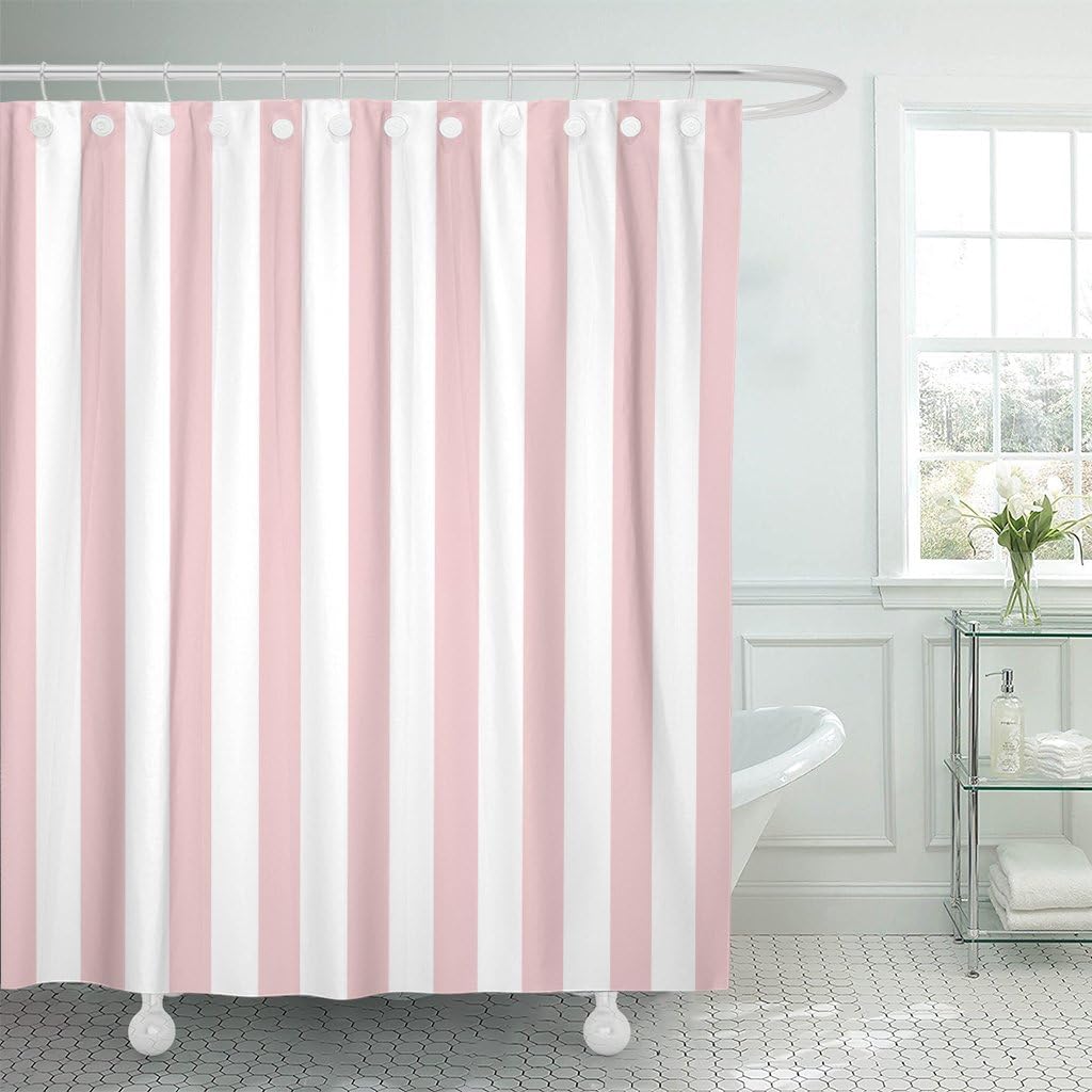 Shower Curtain, for Bathroom Decor 72" x 72", Stripe Pink