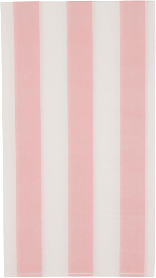 Bonjour Fete Light Pink Cabana Stripe Paper Guest Towels | Disposable, 3-Ply Napkins | Premium Party Supplies & Decor | Holidays, Kids Themed Birthday Parties, Princess | Pack of 20, 4.25" x 7.75"