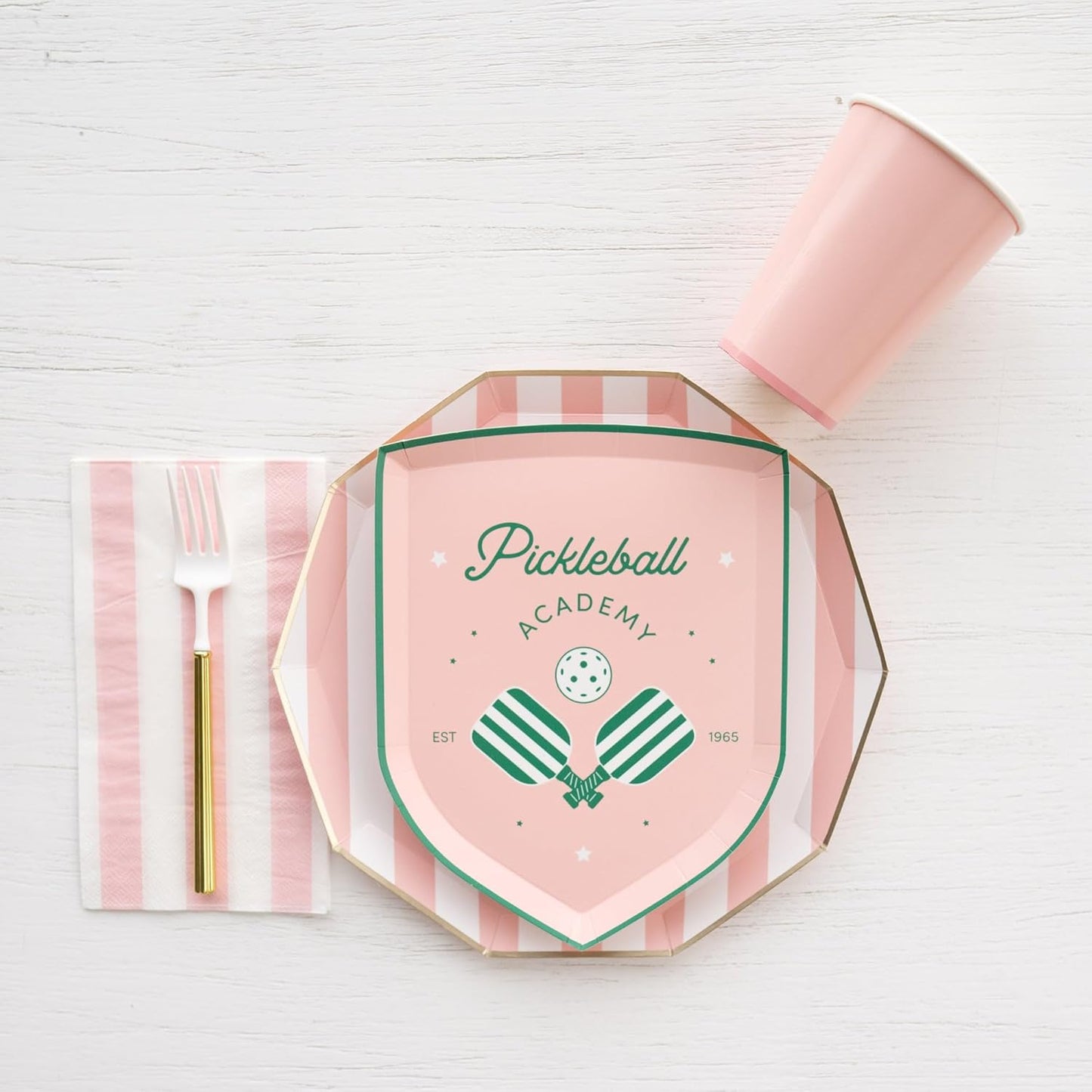 Bonjour Fete Light Pink Cabana Stripe Paper Guest Towels | Disposable, 3-Ply Napkins | Premium Party Supplies & Decor | Holidays, Kids Themed Birthday Parties, Princess | Pack of 20, 4.25" x 7.75"