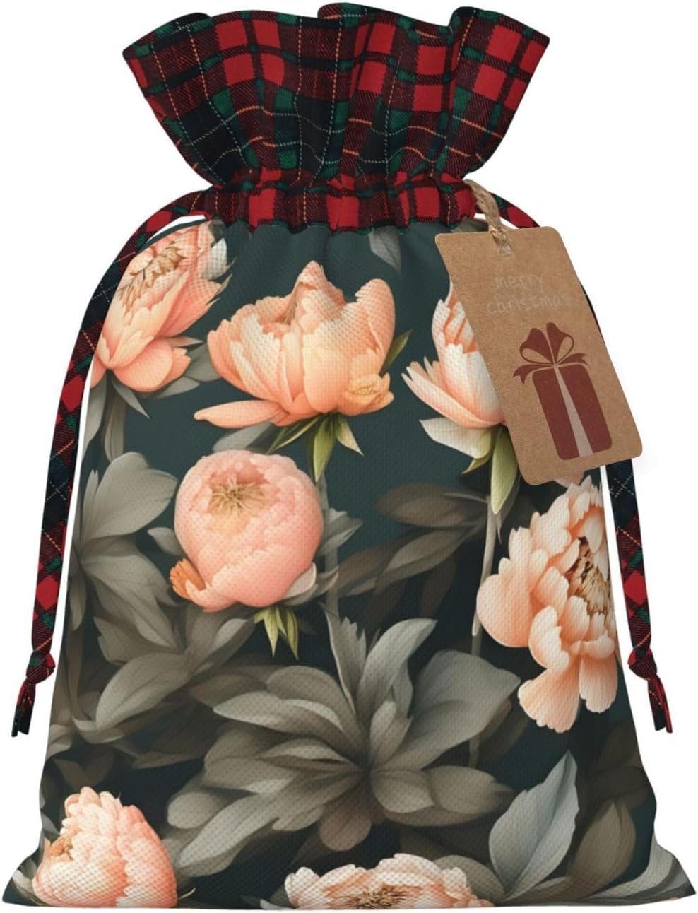 ZISHAK Peach Peony Fabric Gift Bag-Delicately Styled For Special Occasions-Ideal For Festival,Anniversaries