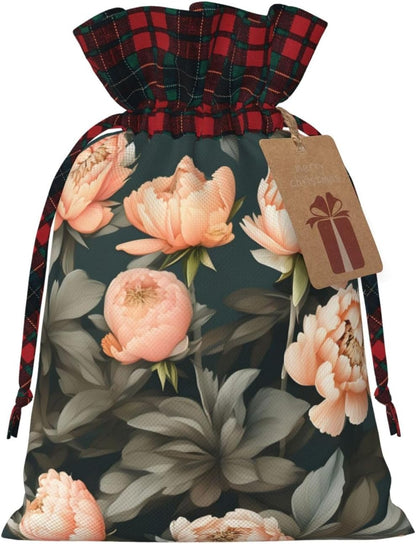 ZISHAK Peach Peony Fabric Gift Bag-Delicately Styled For Special Occasions-Ideal For Festival,Anniversaries